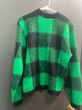 Vintage Arrow Cum Laude Green Buffalo Plaid Sweater Medium